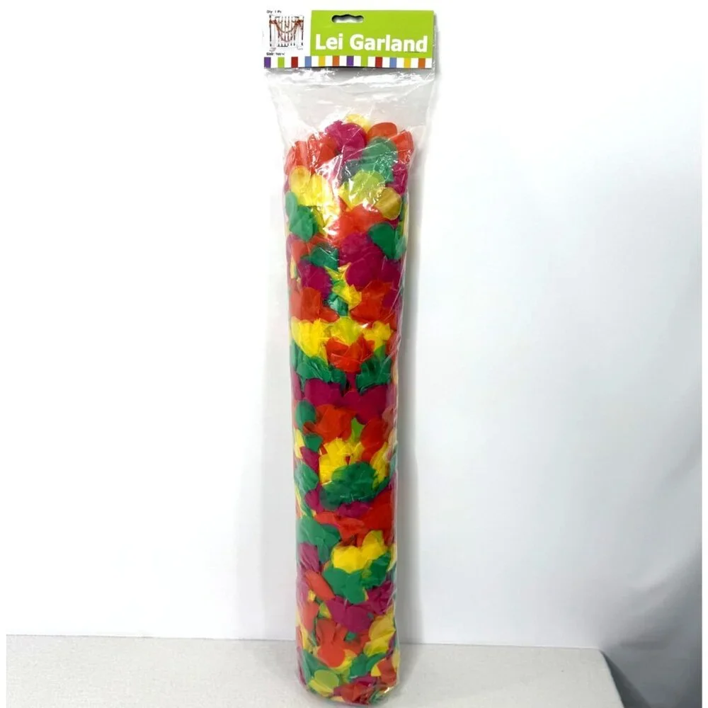Fun Express 100 Ft x 2 In Multicolored Hawaiian Flower Lei Garland Plastic